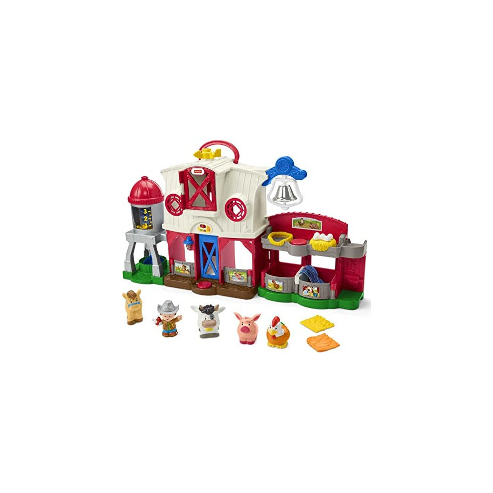 Fisher-Price Little People Caring for Animals Farm Playset with Smart Stages Learning Content for Toddlers and Preschool Kids