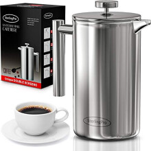 SterlingPro French Press Coffee Maker (1L)-Double Walled Large Coffee Press with 2 Free Filters-Enjoy Granule-Free Coffee Guaranteed, Stylish Rust Fre