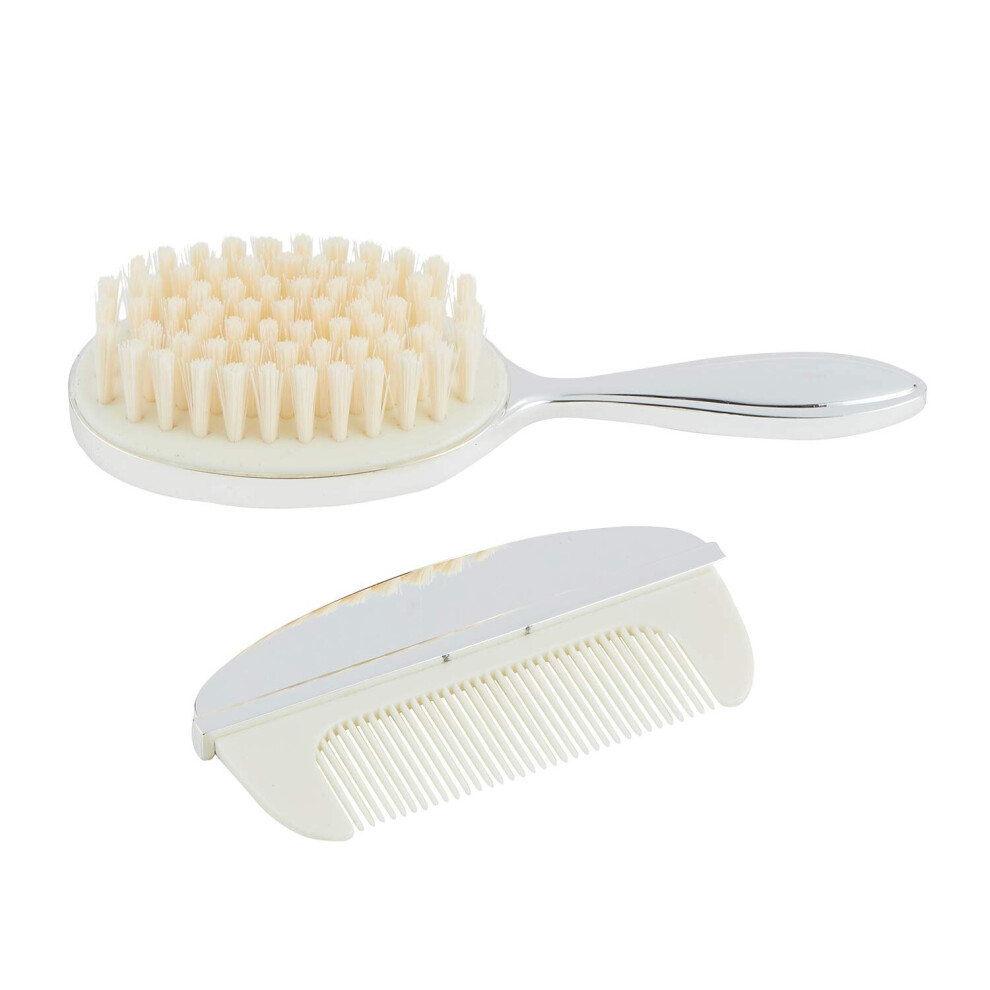 Plated Keepsake Brush + Comb Set Silver Stephan Baby