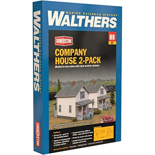 Walthers Cornerstone HO Scale Μοντέλο Κιτ - Σπίτι Εταιρείας pkg(2) 2