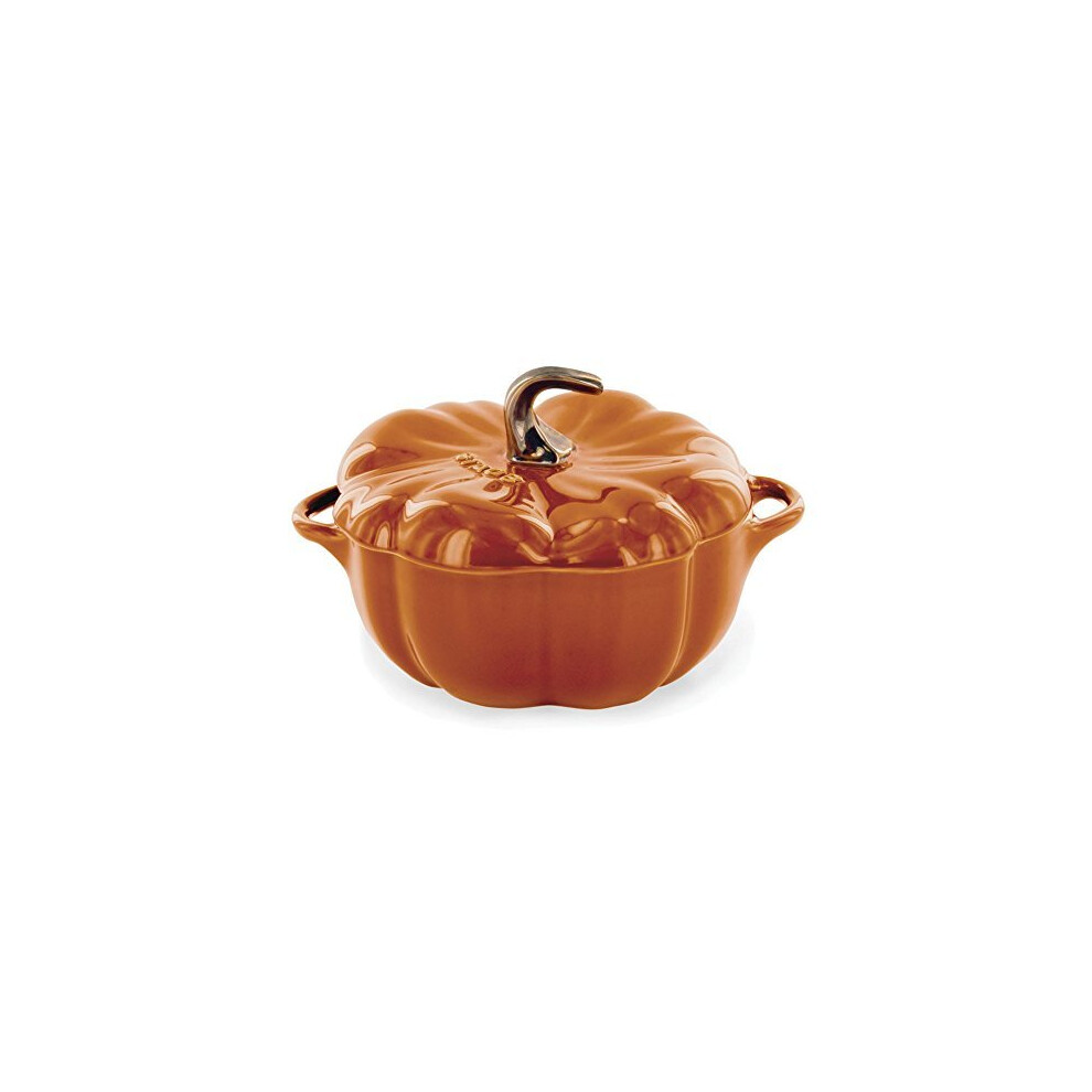 STAUB Ceramics Pumpkin Cocotte, 24-oz, Burnt Orange