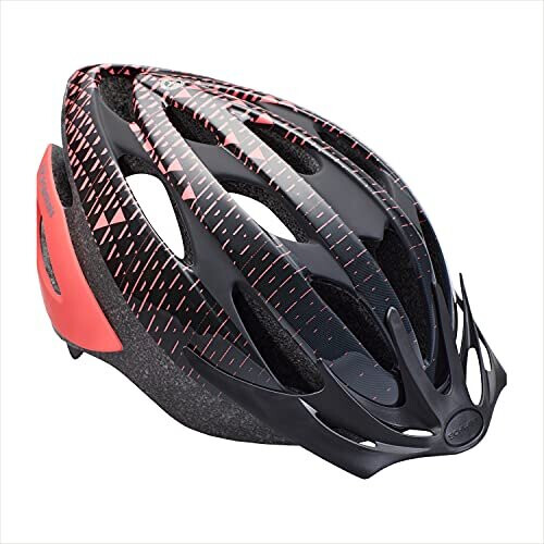 Schwinn Thrasher Bike Helmet Lightweight Microshell Design With Rear Light Adult Pink Coral Grey on OnBuy