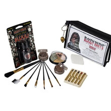 Zombie Makeup Kit By Bloody Mary - Halloween Costume Special Effects Palette - Walking Dead FX Makeup Tools - 5 Crayons, Blood, Setting Powder, 4 Appl