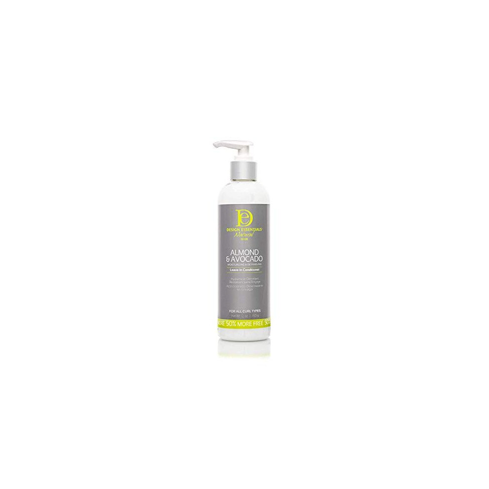 Photos - Hair Product Design Essentials Natural Almond & Avocado, Moisturizing & Detangling Leave-In Conditioner, 12 Ounce