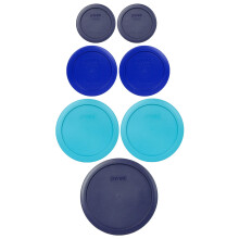 Pyrex 7 Deckel Oceanic Shades Bundle für 7202, 7200, 7201, 7402 Glaswaren, Made in the USA