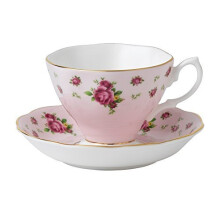 Royal Albert New Country Roses Rosa Teetasse und Untertasse Set