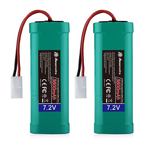 Powerextra 2 Pack 7.2V 3600mAh High Capacity 6-Cell NiMH Battery Packs ...