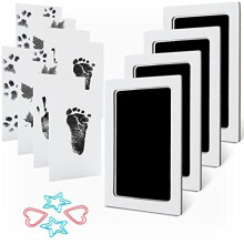 MengNi Baby Footprint Handprint Pet Paw Print Kit con 4 tamponi di inchiostro e 8 schede di impronta