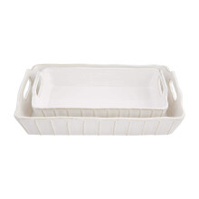 Sada 2 tanierov Mud Pie White Baker mal    2 3/4"""" x 11"""" | velk    2 3/4"""" x 13""""