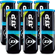 Dunlop Sports ATP Kampioenschap Tennisballen, Extra Duty, 6 x 3-Bal blikken, Geel, 6-blik Pack