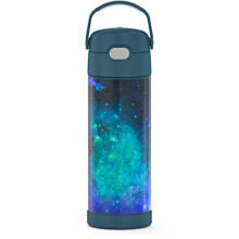 THERMOS FUNTAINER 16 Ounce Rostfritt Stål Vakuum Isolerad Flaska med Bred Spout Lock, Galaxy Teal