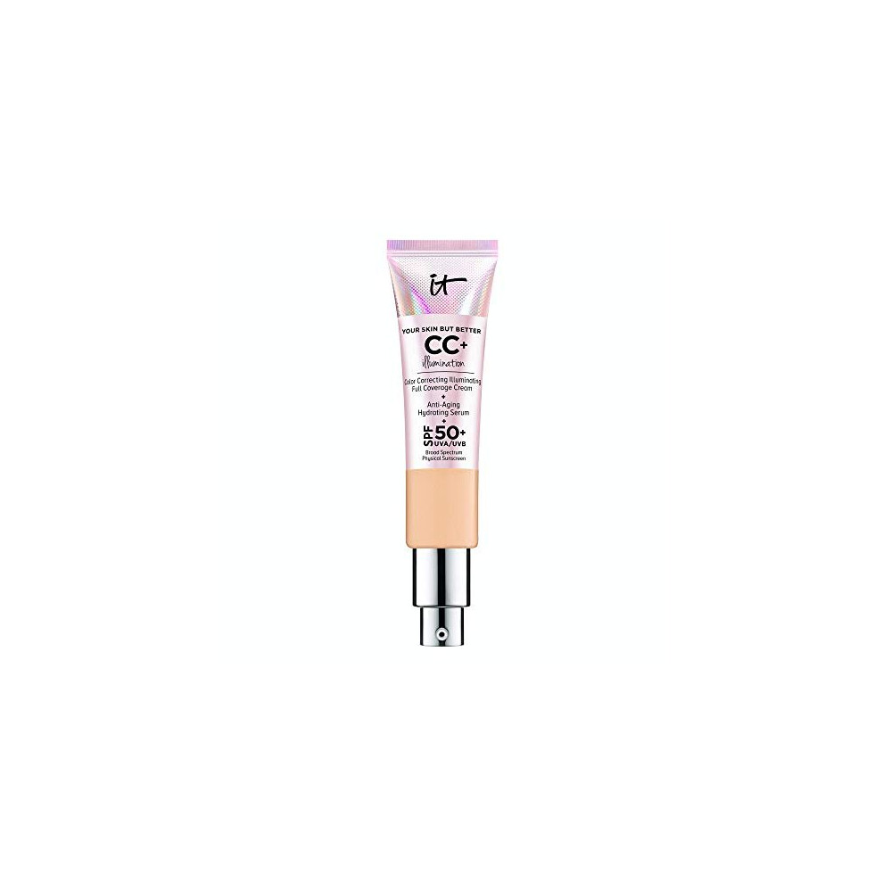 IT Cosmetics Your Skin But Better CC+ Cream Illumination, Medium (W) - Color Correcting Cream, Full-Coverage Foundation, Hydrating Serum & SPF 50+ Sun