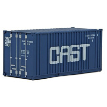 Walthers SceneMaster - Modelo a escala HO de contenedor corrugado de 20 pies (azul y blanco) con panel plano 949-8009
