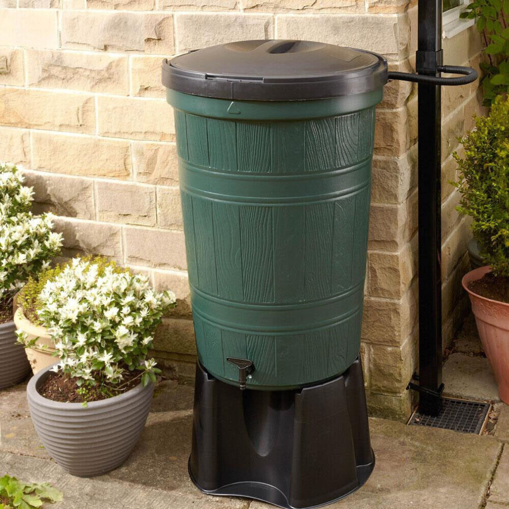 Straight Manufacturing Ltd 200L Garden Lake Water Butt Kit, Includes Stand Diverter Lid & Tap Grain