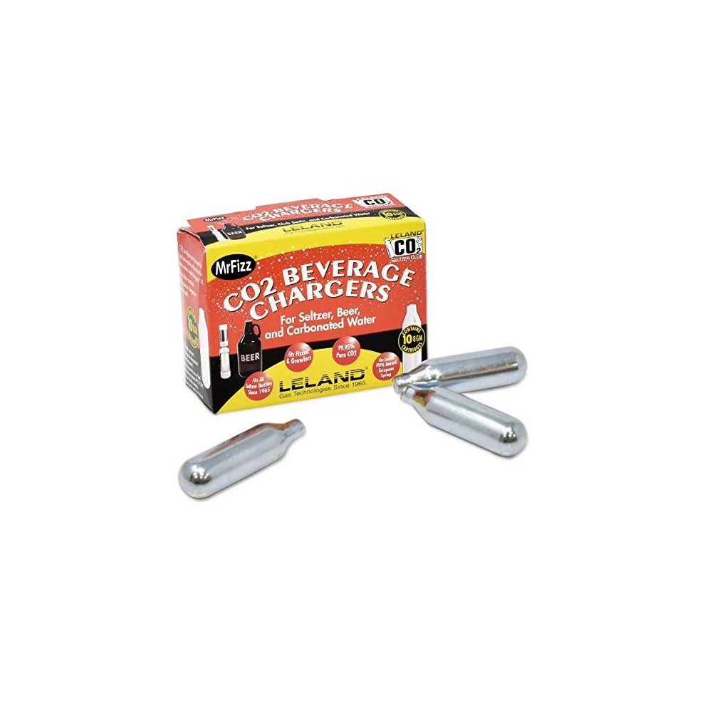 50 Leland (LE10 CO2) CO2 soda chargers - 8g C02 seltzer water cartridges - 5 boxes of 10