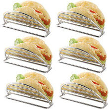 YellRin Taco Holder Stand Rustfrit St?l Taco Rack Bakke Stand Up Holder K?kken S?t til Tortillas Burritos Fester & Restauranter (Taco Holdere)