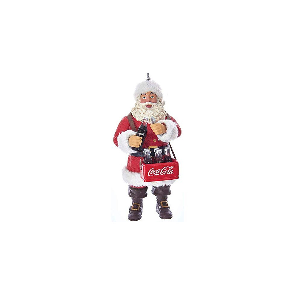 Kurt Adler Coca-Cola Santa Opening Coke Bottle Ornament