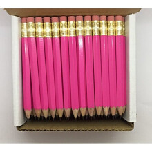 Express Häftpennor Halvpennor med Suddgummi - Golf, Klassrum, Kort, Mini - Hexagon, Vassad, Icke Giftig, 2 Pennor, Färg - Mörk Rosa, (48-pack)