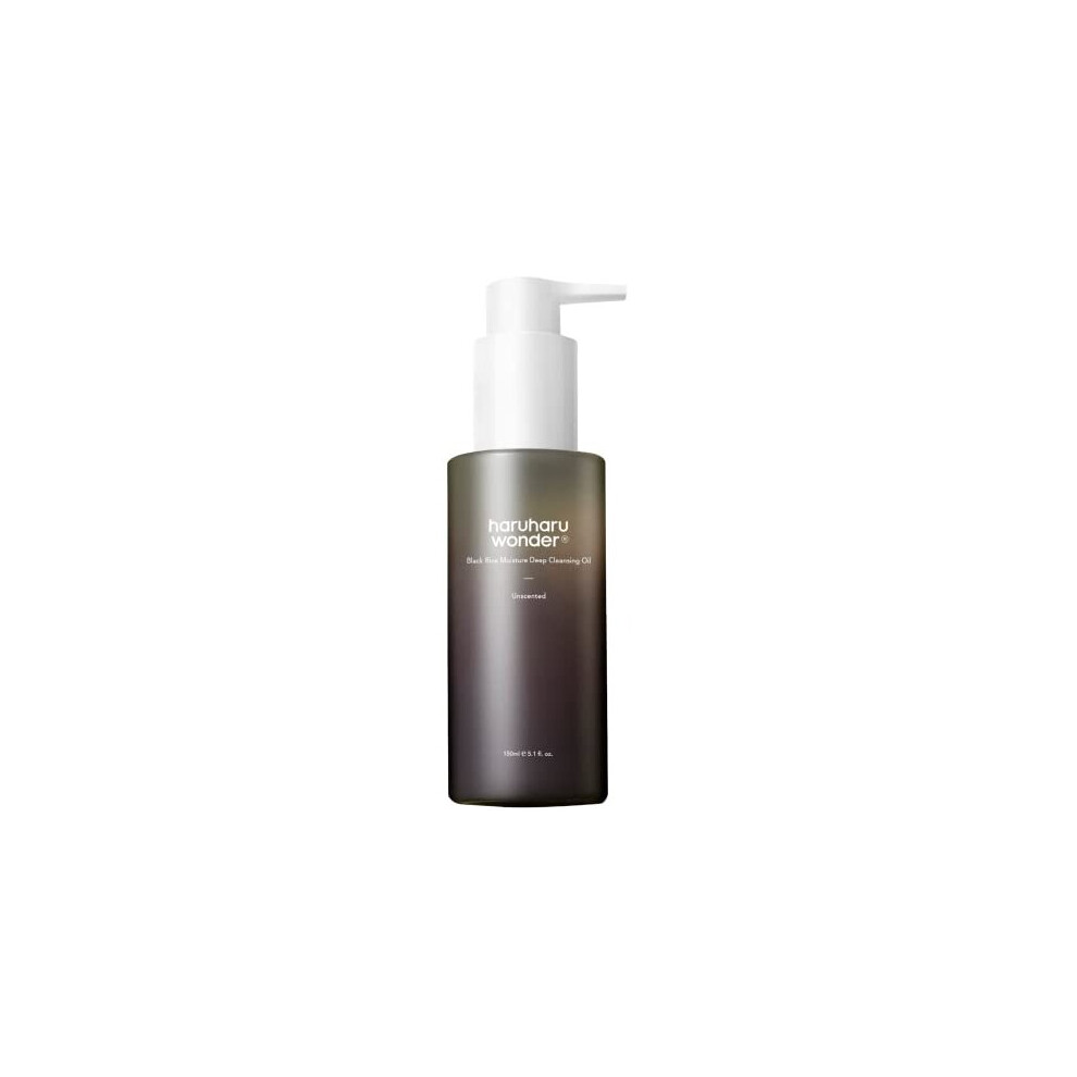 Haruharu Wonder] Black Rice Moisture Deep cleansing Oil 51 floz 150ml Korean Facial cleanser, Makeup Remover Vegan, cruelty Free Jojoba Seed Oil, Maca