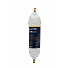 EcoPure EPINL30 5 jaar in-line koelkastfilter - universeel Inclusief zowel 1/4" compressie- als push-to-connect-fittingen, wit