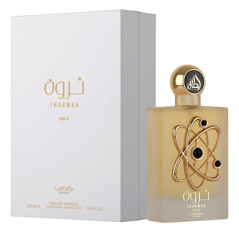 Tharwah gold By Lattafa Pride Edp - Eau De Parfum 100ml(34 Oz)  Lavender, Bergamot Orange Blossom, Jasmine Vanilla, Vetiver, Amber  By Lattafa Perfume