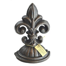 Lulu Decor, Fleur De Lis Sculpture, Door Stop, 2 Lbs, Door Stopper (Antique Black)