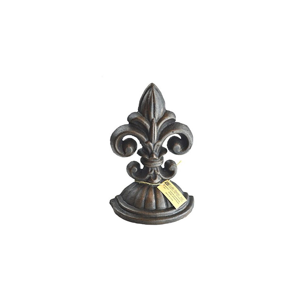Lulu Decor , Fleur De Lis Sculpture, Door Stop, 2 Lbs, Door Stopper (Antique Black)