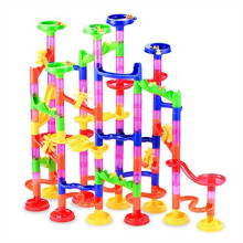 Gifts2U Marble Run Toy, 130 pezzi di giocattoli educativi di costruzione labirinto con biglie di vetro per bambini e gioco genitore-figlio