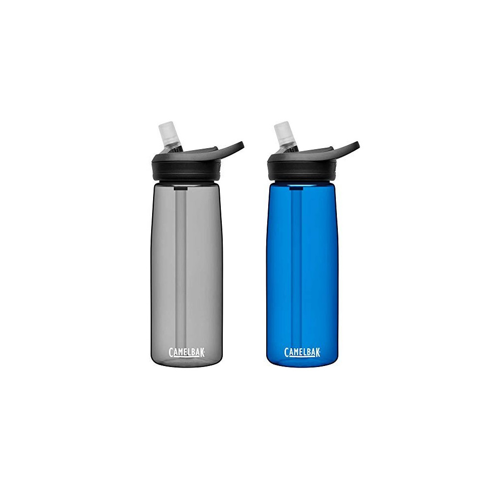 CamelBak eddy+ BPA Free Water Bottle 25 oz, 2-Pack, Charcoal / Oxford