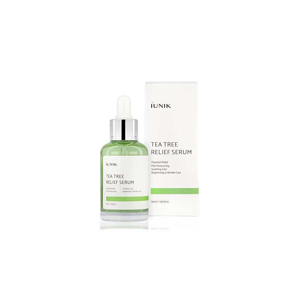 Photos - Other Cosmetics iUNIK Tea tree Relief Natural Facial Serum 169 Fl Oz clear Skin Vegan Serum Acne-Prone Sensitive Skin Breakout Rosacea Blemi 