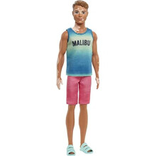 Barbie Fashionistas Ken Puppe #192 mit brünettem, kurzem Haar & Vitiligo in Tanktop, Shorts & Sandalen