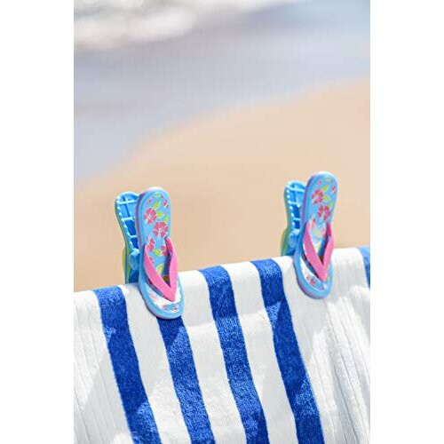 O2COOL Bocaclips - Handduksklipp för Strandstolar, Terrass och Pool - (Flip Flop) 2-pack 1