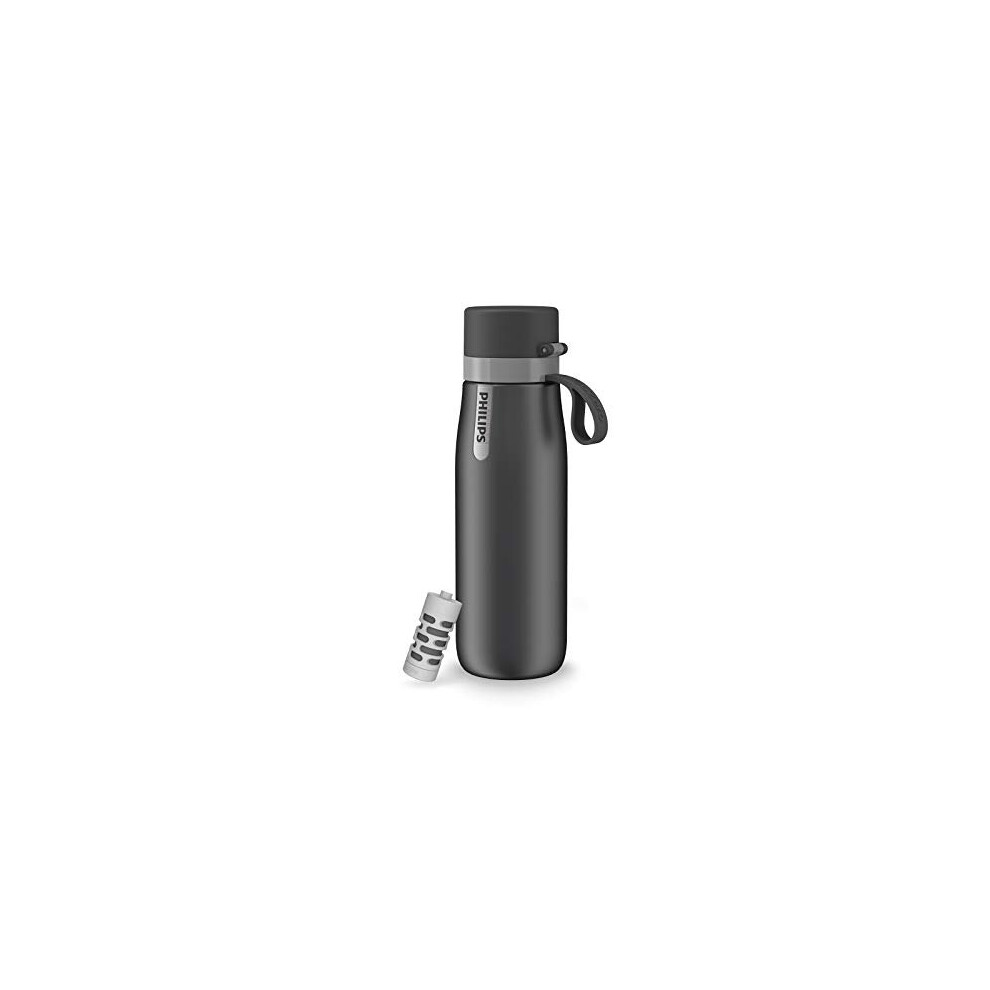 Philips Water GoZero Everyday Insulated Stainless Steel Water Bottle with Philips Everyday Tap Water Filter BPA Free Transform Tap Water into Healthy