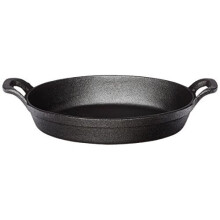 American Metalcraft CIPOV9567 gietijzeren ovale braadpan met handgrepen, 12" L x 6,75" B, zwart