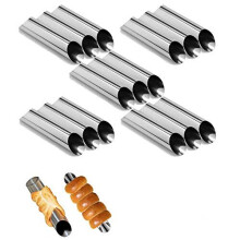 Tubes de cannoli euicae 5 pouces grandes cannolis en acier inoxydable forment des moules a patisserie a corne antiadhesive pour le pack de roulea