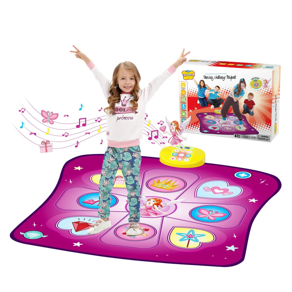 Dance Mat gift for 3-12 Year Old girls Boys Electronic Dance Pad game Toy for Kids Age 4 5 6 7 8 9 10+, create Songs, Built-in Music, 3 game Modes, 5