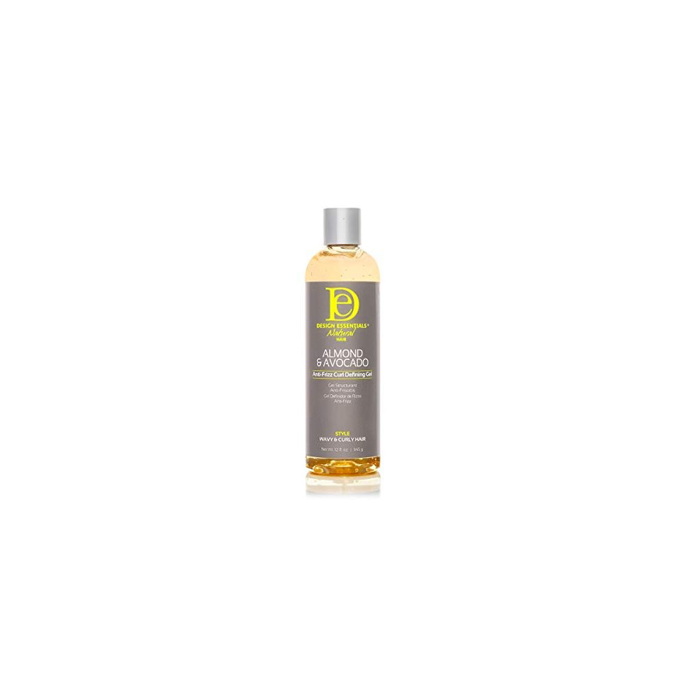Design Essentials White Natural Almond & Avocado Anti-Frizz Curl Defining Gel, 12 Fl Oz
