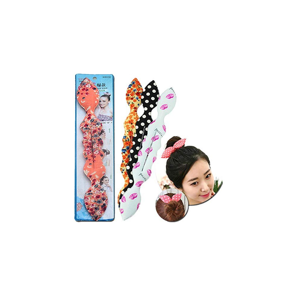 Ruihfas Unisex Not,Specified 6Pcs Magic Rabbit Ear Sponge Foam Donut Holder Twist Hair Styling Curl Bun Maker Hairstyle Must-Haves Tool