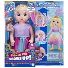 Baby Alive Princess Ellie grows Up Interactive Baby Doll with Accessories, Talking Baby Dolls, Toys for 3 Year Old girls and Boys and Up, Blonde Hair,