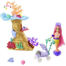 Barbie Mermaid Power Playset with Chelsea Mermaid Doll, 4 Pets, Coral Reef Play Area, Stroller & Accessories, Toy for 3 Year Olds & Up [Amazon Exclusi