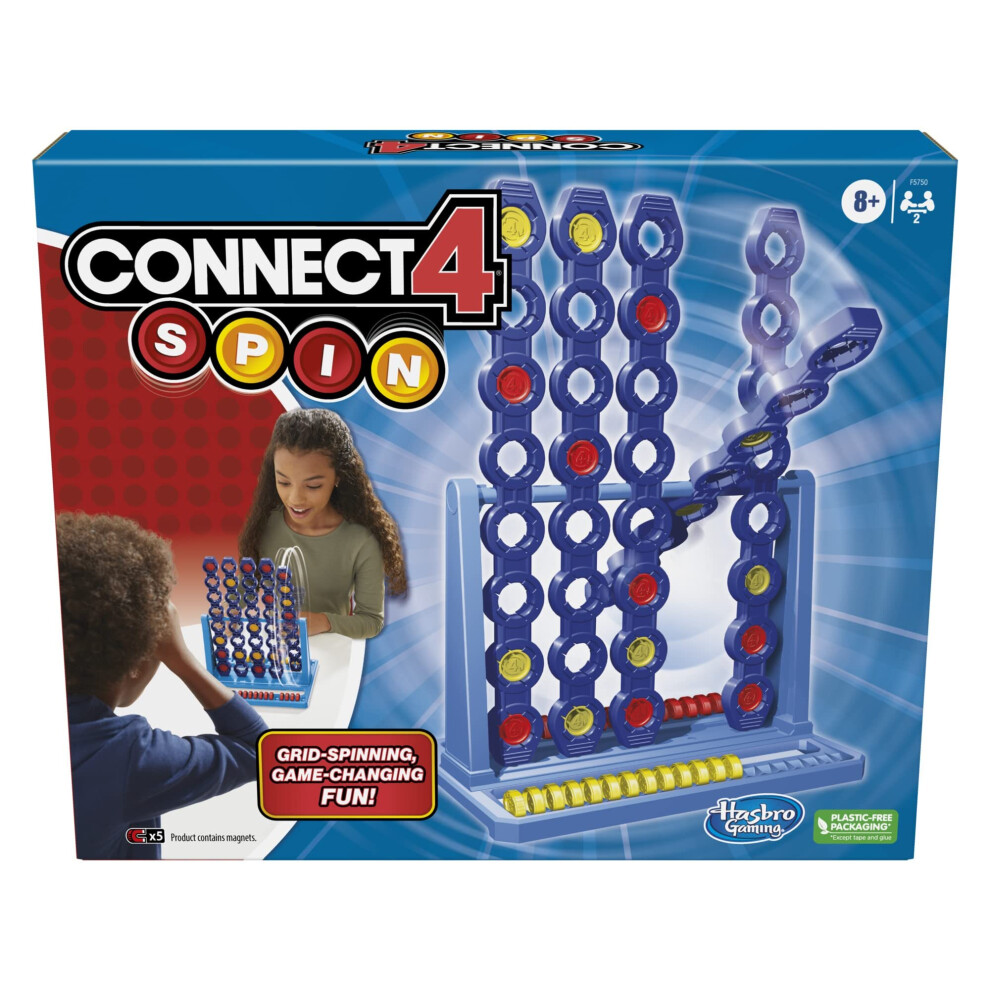 connect 4 Spin game, Features Spinning connect 4 grid, 2 Player Board games for Family and Kids, Strategy Board games, Ages 8 and Up