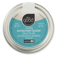 All good Tinted Mineral Sunscreen Butter for Face, Nose, Ears - UVAUVB Broad Spectrum, SPF 50, Zinc Oxide, coral Reef Friendly, Water Resistant, cocon