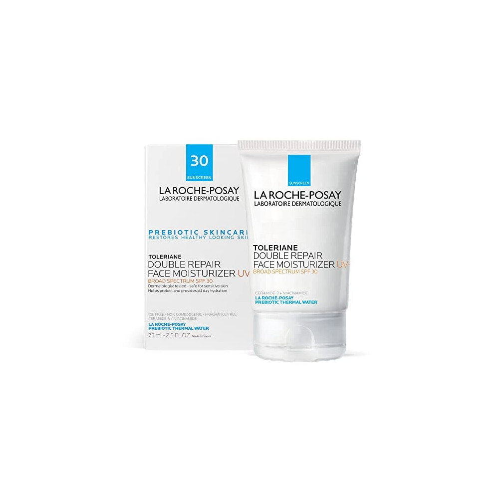 La Roche-Posay Toleriane Double Repair UV Face Moisturizer with SPF, Daily Facial Moisturizer with Ceramide and Niacinamide for All Skin Types, Sunscr