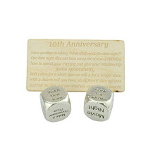 TIN Date Night Dice 10. rocznica 100% czystej cyny - Stwσrz wyjatkowa noc na randke z okazji 10. rocznicy