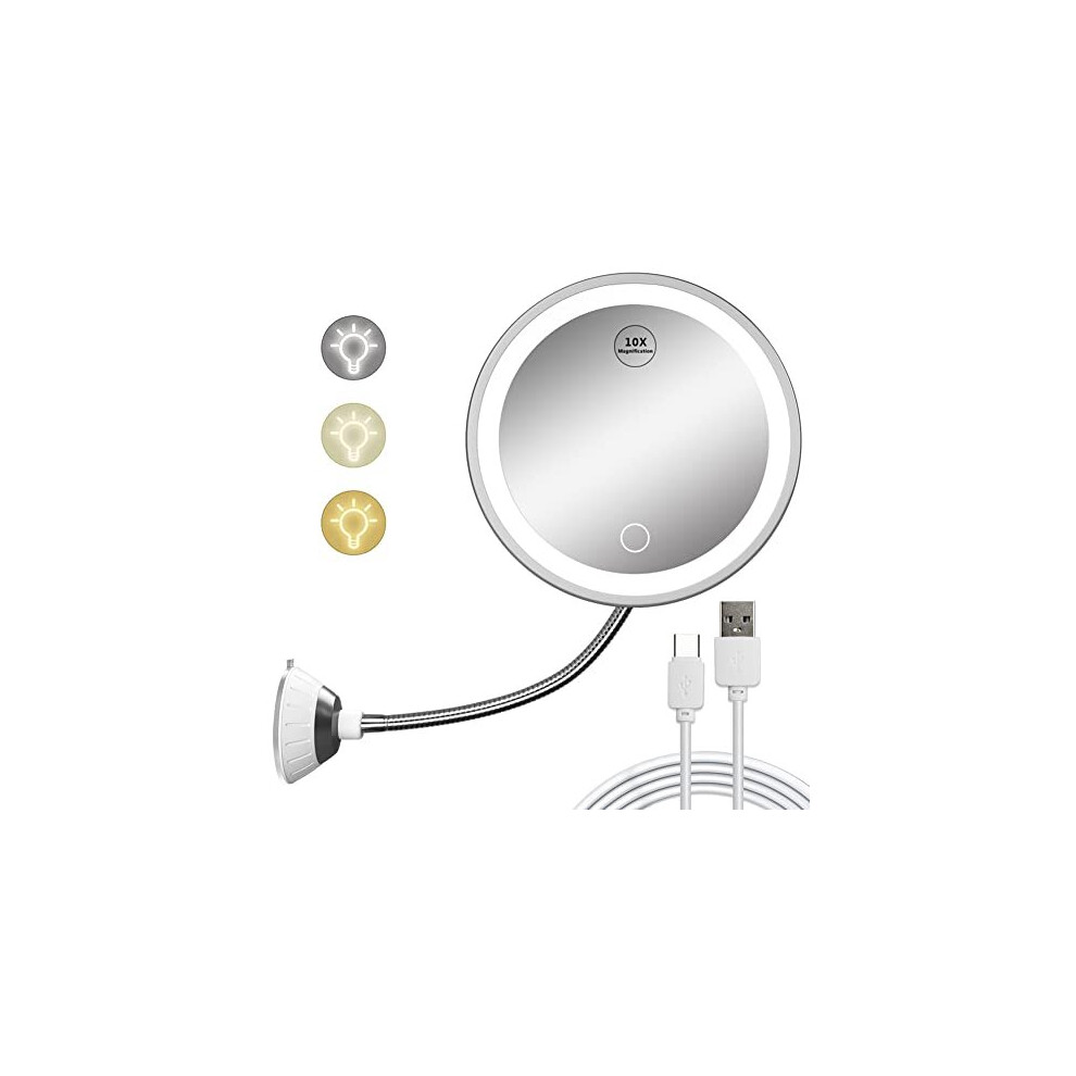 Kirosy Light Usb 10X Magnifying Mirror With Makeup Mirror With S Led Ed Makeup Mirror Vanity Mirror With S Flexible Gooseneck Mirror With Ligh
