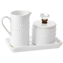 Mudderpie bondeg?rd inspireret vintage doorknob creme og sukker s?t en st?rrelse hvid
