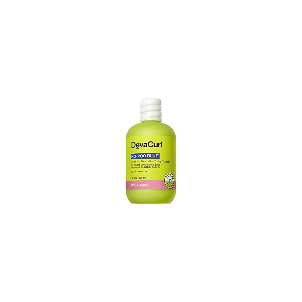 Devacurl Blue No-Poo ? Anti-Brass Zero Lather Toning Cleanser, Superfruits, 12 Fl. Oz.