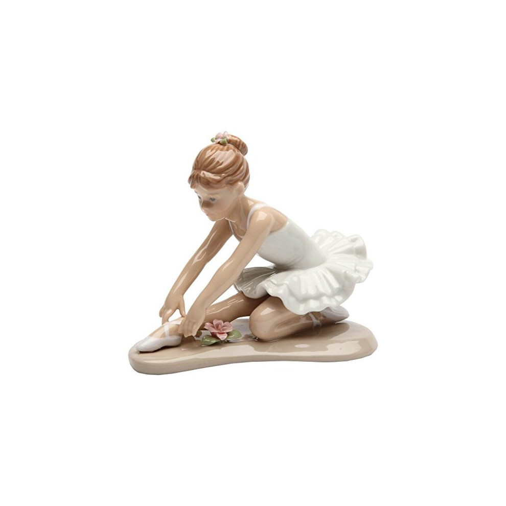 Figurine ballerine en c   ramique blanche Cosmos Gifts 20865, 9,5 cm