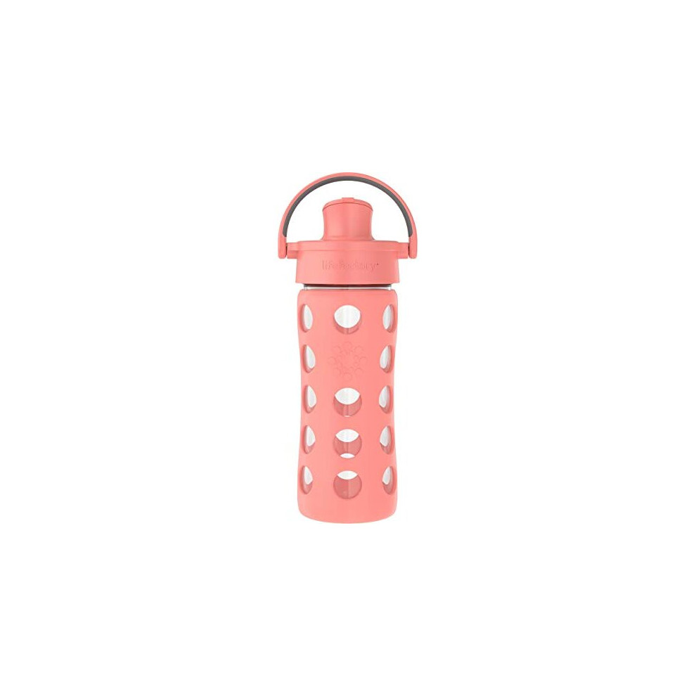 Lifefactory 12oz Active Flip Cap, Cantaloupe Glass Water Bottle