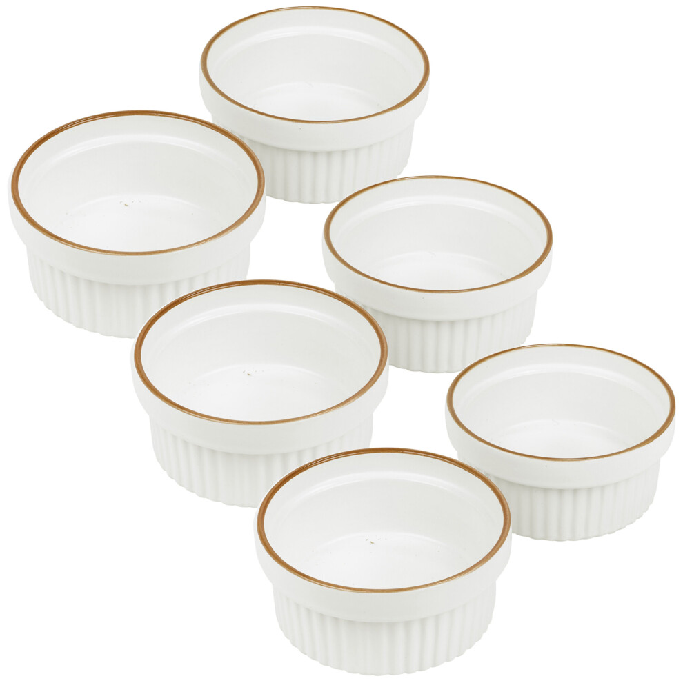 Urbn-Chef (200Ml, 6) 2 Pcs Oven Safe Stoneware Ramekin Casserole Dishes